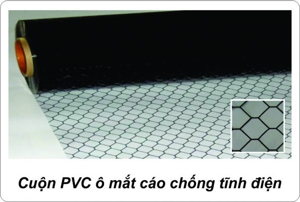 Màn nhựa PVC ô mắt cáo, PVC Line Carbon